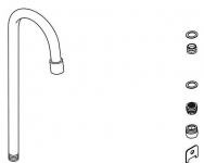 Kohler 1001801-CP Gooseneck Spout W/Adapter