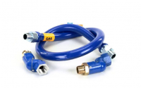 Dormont 1675BPQ2S48 3/4"x48" Blue Hose Gas Connector With Snapfast, 2 Swivel Max