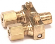 Royal Range 1211 1/8" Npt X 3/16" Cc Adjustable Double Pilot Valve (Brass)