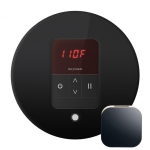 Mr. Steam Msitempord-Bk Itempo Round Steam Shower Control In Black With Polished Chrome Bezel