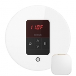 Mr. Steam Msitempord-Wh Itempo Round Steam Shower Control In White With Polished Chrome Bezel