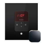Mr. Steam Msitemposq-Bk Itempo Square Steam Shower Control In Black With Polished Chrome Bezel