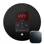 Mr. Steam Msitplusrd-Bk Itempoplus Round Steam Shower Control In Black With Polished Chrome Bezel