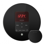 Mr. Steam Msitplusrd-Mb Itempoplus Round Steam Shower Control In Matte Black With Polished Chrome Be