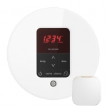 Mr. Steam Msitplusrd-Wh Itempoplus Round Steam Shower Control In White With Polished Chrome Bezel