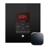 Mr. Steam Msitplussq-Bk Itempoplus Square Steam Shower Control In Black With Polished Chrome Bezel
